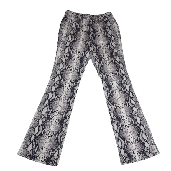 Wrangler Denim - Wrangler Wanderer 622 Flare Jeans Sz 29x32 High Rise Pink Gray Snakeskin Python
